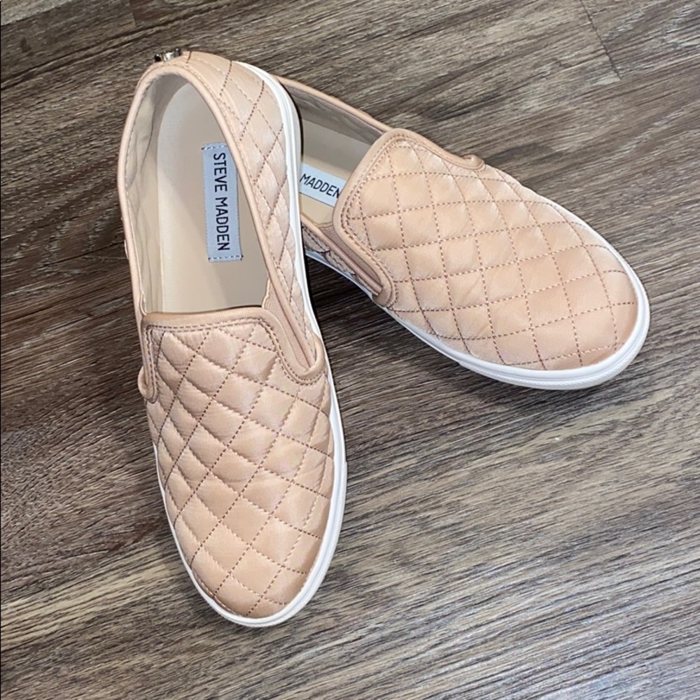 Blush pink Steve Madden slip ons